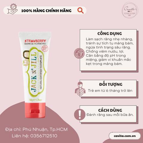 [JACK N' JILL] Kem đánh răng cho bé 50g - Natural Certified Toothpaste