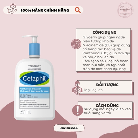 [CETAPHIL] Sữa rửa mặt dịu lành Gentle Skin Cleanser