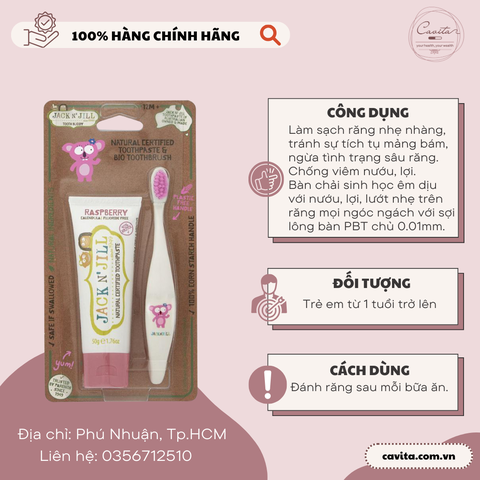 [JACK N' JILL] Set Kem đánh răng & bàn chải cho bé