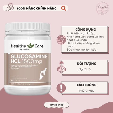 [HEALTHY CARE] Viên uống bổ khớp Glucosamine 400 viên