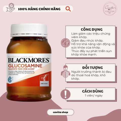 [BLACKMORES] Viên uống bổ khớp Glucosamine Sulfate 1500mg One-A-Day 180 viên