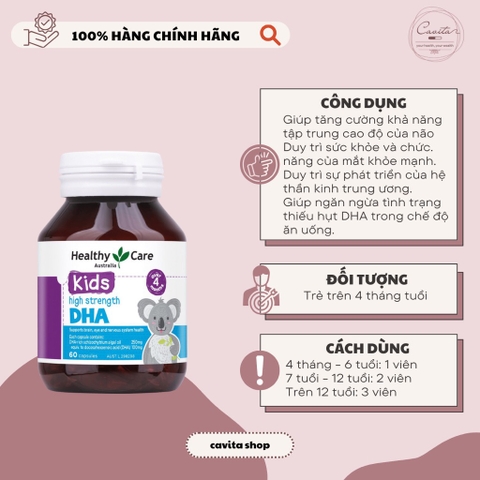 [HEALTHY CARE] Viên uống bổ sung DHA cho bé 60 viên