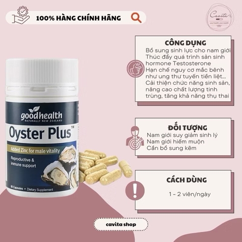 [GOODHEALTH] Tinh chất hàu (lùn) Oyster Plus 60 viên