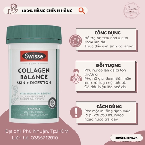 [SWISSE] Bột bổ sung Collagen Balance 120g