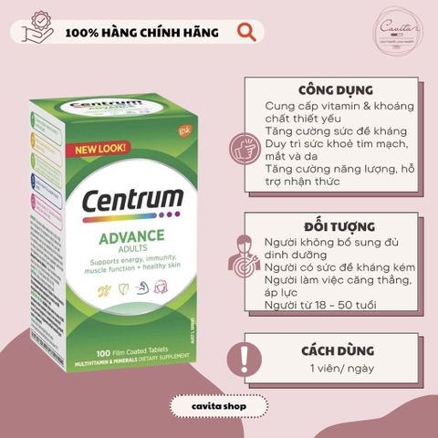[CENTRUM] Vitamin tổng hợp