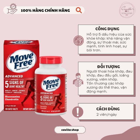[MOVE FREE] Viên uống bổ khớp 200 viên