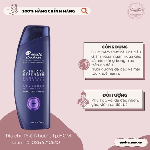 [HEAD & SHOULDERS] Dầu gội chuyên ngăn ngừa gàu, trị ngứa 400ml