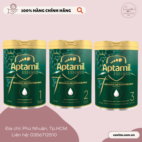 [APTAMIL] Sữa Aptamil Essensis Organic A2 Protein Milk Úc số 1, 2, 3 hộp 900 gram