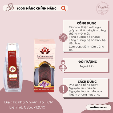 [SAFFRON MARKET] Nhuỵ hoa nghệ tây 2 gram