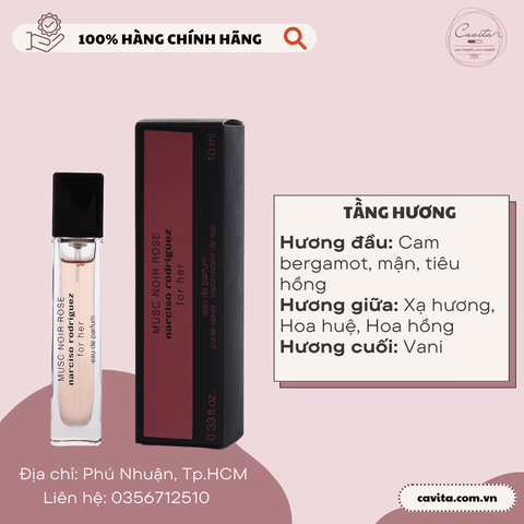 [NARCISO] Nước hoa Narciso Rodriguez Musc Noir Rose EDP 10ml