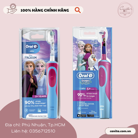 [ORAL B] Bàn chải điện cho bé gái Vitality Power Toothbrush Kids Frozen