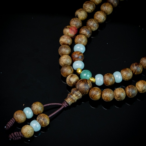 Vòng Trầm Hương 108 hạt 6 li cao cấp mix ngọc ( kiểu 5 )