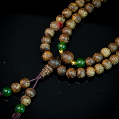 Vòng Trầm Hương 108 hạt 6 li cao cấp mix ngọc ( kiểu 4 )