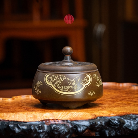 LƯ ĐỒNG CAO CẤP LOẠI NHỎ VẼ NGƯ DU HÍ