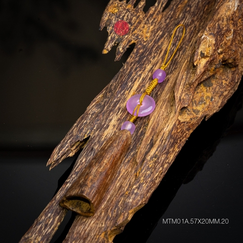 Móc khóa trầm hương chìm nước mix ngọc