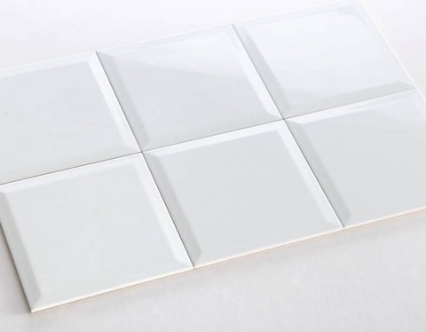 Gạch thẻ 10x10cm men bóng, vát cạnh