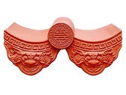 Ngói âm dương gốm đỏ Hổ Phù