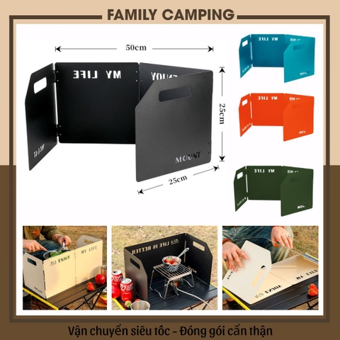Tấm Chắn Gió Bếp Gấp Gọn Bằng Thép Không Gỉ Chắc Chắn Tiện Lợi Dành Cho Du Lịch, Dã Ngoại, Cắm Trại