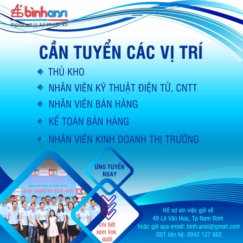 BÌNH ANSI - THÔNG BÁO TUYỂN DỤNG 2022