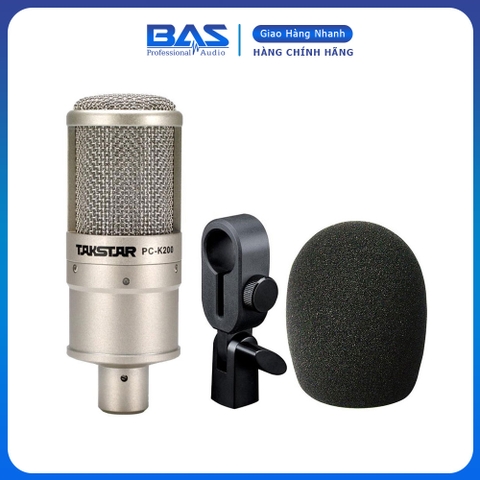 Micro thu âm, livestream Takstar PC-K200, tương thích với tất cả các loại sound card, mic nhạy, tiếng trong