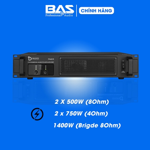 Đẩy 2 kênh dBacoustic PA2.5, công suất 2x500W