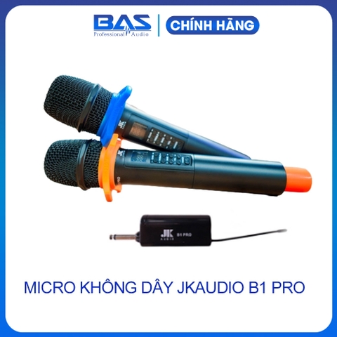 Mic JKAUDIO B1 PRO, Bộ 2 micro không dây cao cấp dành cho dàn karaoke, loa kéo, loa di động