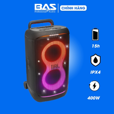 Loa JBL PartyBox 520, Công suất 400W, IPX4, Bluetooth 5.4, AI Sound Boost, Auracast, Pin 15h, 2025