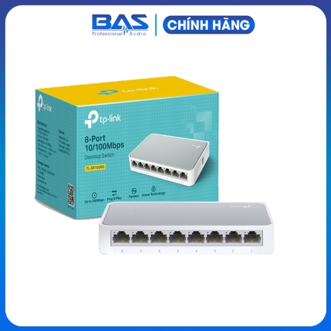 Switch 8 port TP-LINK TL-SF1008D, bộ chia tín hiệu để bàn 8 cổng