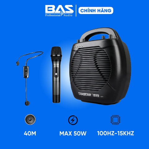 Loa trợ giảng Takstar E17 2025, công suất max 50W, phạm vi hoạt động 40m