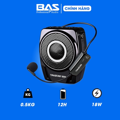 Máy trợ giảng không dây Takstar E8W, công suất 18W, hỗ trợ bluetooth