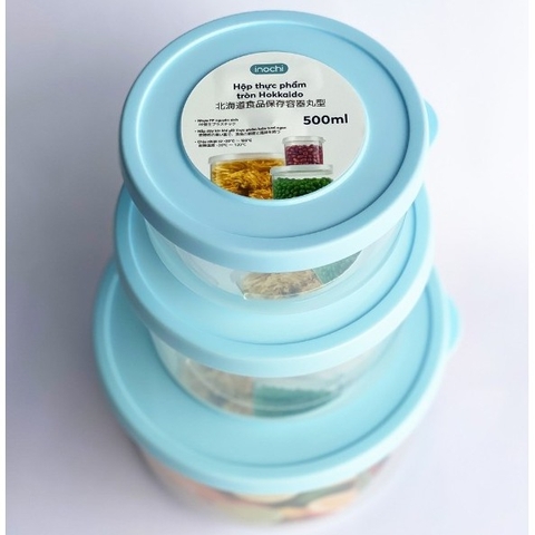 Bộ hộp TP tròn Hokkaido 500ml-1L-2L