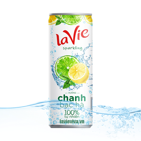 La vie Sparkling Chanh bạc hà 330ml