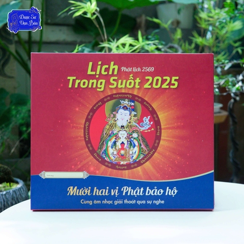 Lịch Phật để bàn Trong Suốt 2025