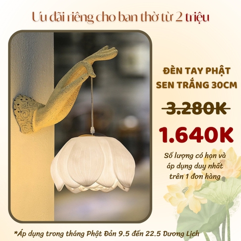 Đèn tay Phật sen trắng