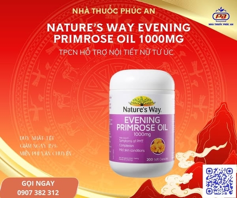 TPCN hỗ trợ nội tiết nữ từ Úc – Nature’s Way Evening Primrose Oil 1000mg