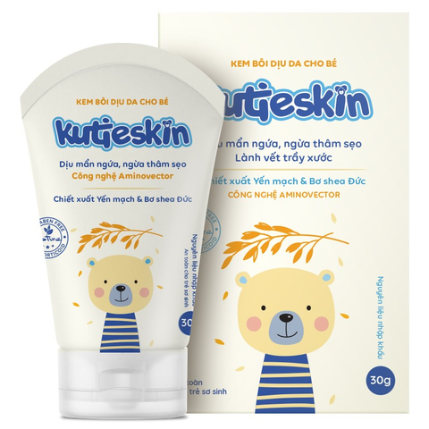 KEM BÔI KUTIESKIN CHỐNG VIÊM, KHÁNG KHUẨN,LÀM DỊU DA CHO BÉ TUÝP 30G