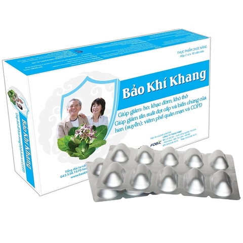 HỖ TRỢ CÁC BỆNH VỀ ĐƯỜNG HÔ HẤP (BẢO KHÍ KHANG HỘP 20 VIÊN)