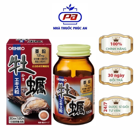 TPBVSK TINH CHẤT HÀU TƯƠI ORIHIRO NEW OYSTER EXTRACT 120 VIÊN