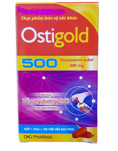 HỖ TRỢ SỤN KHỚP OSTIGOLD 500MG H/60V (GLUCOSAMIN SULFAT 500MG)- DHG