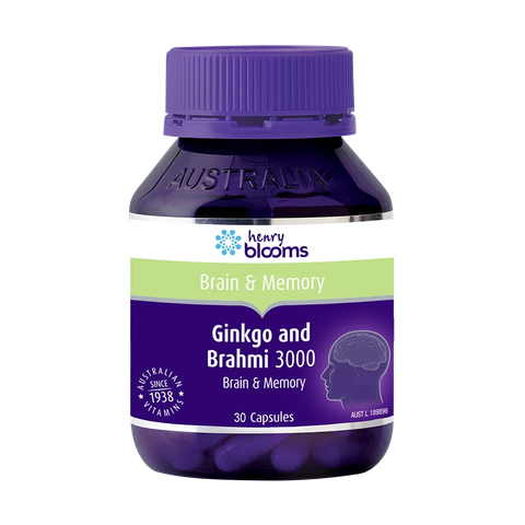 TPBVSK GINKGO AND BRAHMI 3000 HỖ TRỢ BỔ NÃO - HENRY BLOOMS (30 VIÊN -60 VIÊN)
