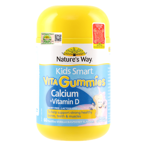 TPBVSK KID SMART VITA GUMMIES CALCIUM+VITAMIN D C/60V KẸO CANXI CHO BÉ - NATURE'S WAY