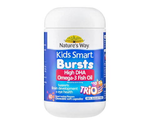 TPBVSK KIDS SMART BURSTS HIGH DHA OMEGA 3 FISH OIL TRIO C/60V -NATURES WAY