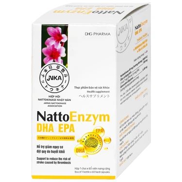 VIÊN UỐNG NGĂN NGỪA ĐỘT QUỴ NATTOENZYM DHA EPA MÀU VÀNG DHG PHARMA HỘP 60 VIÊN