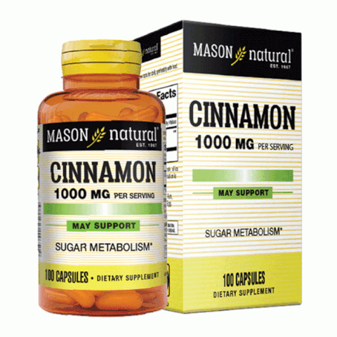 TPBVSK MASON NATURAL CINNAMON 1000MG H/100V - HỖ TRỢ KIỂM SOÁT CHỈ SỐ ĐƯỜNG HUYẾT