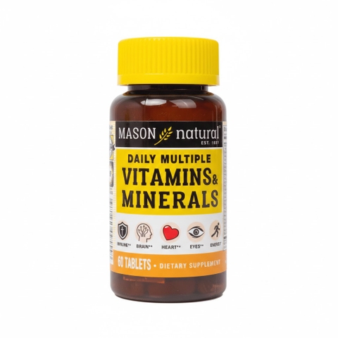 TPBVSK MASON NATURAL DAILY MULTIPLE VITAMINS WITH MINERAS HỘP 60 VIÊN - BỔ SUNG VITAMIN CHO CƠ THỂ