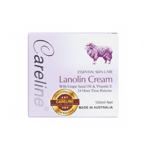 CARELINE LANOLIN CREAM 100ML - KEM DƯỠNG DA MỠ CỪU -ÚC