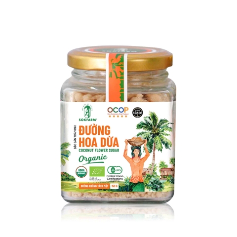 ĐƯỜNG HOA DỪA ORGANIC SOKFARM ( 150G, 300G, 1KG) - VỊ NGỌT TỪ DỪA, TĂNG CƯỜNG SỨC KHỎE