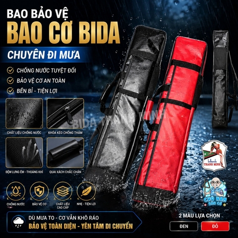 BAO ĐỰNG BAO CƠ BIDA CHUYÊN ĐI MƯA | ĐEN VÀ ĐỎ