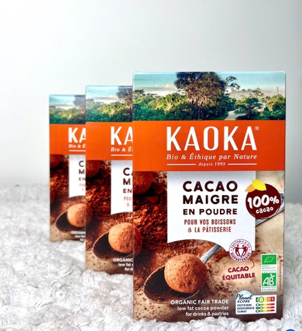 KAOKA Bột Cacao Hữu cơ nguyên chất không đường Pháp - 250g