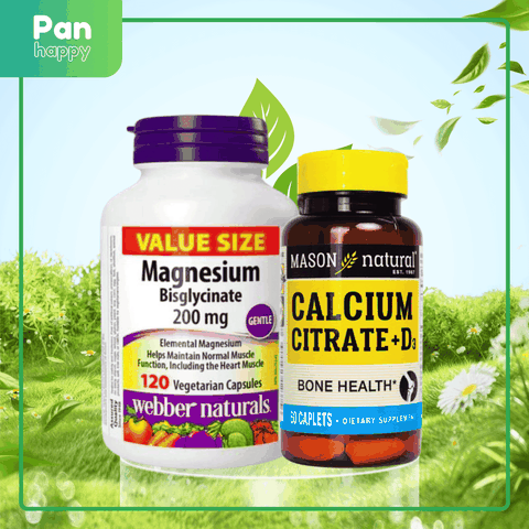 Combo Canxi Citrate D3 + Magie Bisglycinate 120V